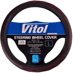 Чехол на руль Vitol VLU-2402001 искусственная кожа цвет черный