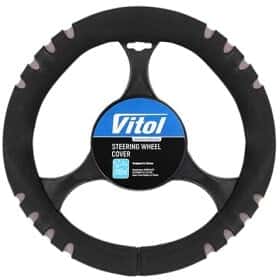 Чохол на кермо Vitol F 14021 неопрен колір чорно-сірий