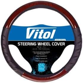 Чехол на руль Vitol HU 100107BK искусственная кожа цвет черный