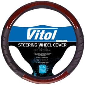 Чехол на руль Vitol HU 100107BK искусственная кожа цвет черный Чехол на руль Vitol HU 100107BK искусственная кожа цвет черный