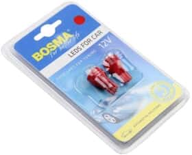 Автолампа Bosma T4W BA9s красная 3004I