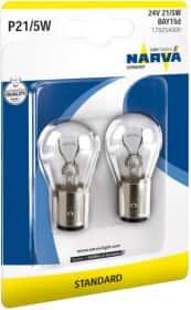 Автолампа Narva Standard P21/5W BAY15d 21 W прозора 179254000