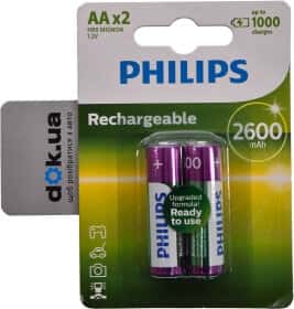 Акумуляторна батарейка Philips Rechargeable R6B2A260/10 2600 mAh 2 шт