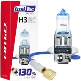 Автолампа Amio LumiTec Limited +130% H3 PK22s 55 W прозрачно-голубая 02131