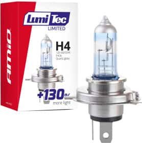 Автолампа Amio LumiTec Limited +130% H4 P43t 55 W 60 W прозрачно-голубая 02132