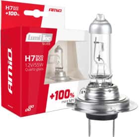 Автолампа Amio LumiTec Silver +100% H7 PX26d 55 W прозора 01403