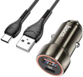 USB зарядка в авто Hoco Z46A Blue Whale 770370