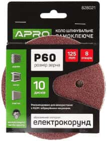 Круг шліфувальний Apro 828021 по металу та дереву P60