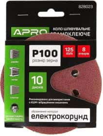 Круг шліфувальний Apro 828023 по металу та дереву P100