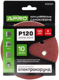 Круг шліфувальний Apro 828024 по металу та дереву зерно 120
