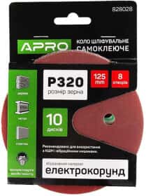Круг шліфувальний Apro 828028 по металу та дереву P320