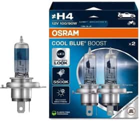 Автолампа Osram Cool Blue Boost H4 P43t 90 W 100 W світло-блакитна 62193CBB2HB