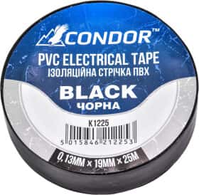 Изолента Condor k1225 черная ПВХ 19 мм x 25 м