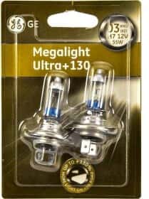 Автолампа General Electric Megalight Ultra +130 H7 PX26d 55 W прозоро-блакитна 58520xnu2b