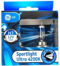 Автолампа General Electric Sportlight Ultra H7 PX26d 55 W прозоро-блакитна 58520sbu2d