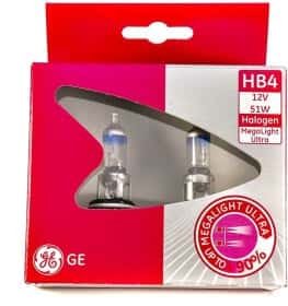 Автолампа General Electric Megalight Ultra +90 HB4 P22d 51 W прозрачно-голубая 53070sxu2d