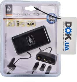 Розгалужувач прикурювача з USB Auto Welle AW0713