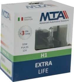 Автолампа MTA Extra Life H1 P14,5s 55 W прозрачная 80115ELB2