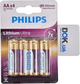 Батарейка Philips Lithium Ultra FR6LB4A10 AA (пальчиковая) 1,5 V 4 шт