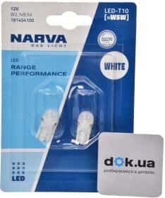 Автолампа Narva Range Performance LED W5W W2,1x9,5d 0,36 W біла 181454100