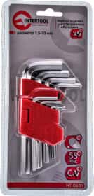 Набір ключів шестигранних Intertool ht0601 1,5-10 мм 9 шт