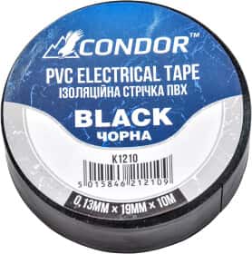 Ізоляційна стрічка Condor k1210 чорна ПВХ 19 мм x 10 м