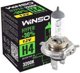 Автолампа Winso Hyper +30% H4 P43t-38 55 W 60 W прозора 712400