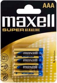 Батарейка Maxell Super Alkaline 4902580164300 AAA (мизинчиковая) 1,5 V 4 шт