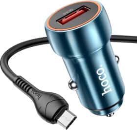 USB зарядка в авто Hoco Z46 Blue shield 6931474770301