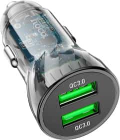USB зарядка в авто Hoco Z47 Transparent Discovery Edition 6931474782212