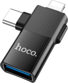 Перехідник Hoco UA17 6942007602303 USB - Apple Lightning - type-C