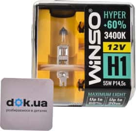 Автолампа Winso Hyper +60% H1 P14,5s 55 W прозора 712130