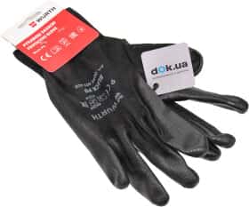 Рукавички робочі Würth Black PU трикотажні з поліуретановим покриттям чорні