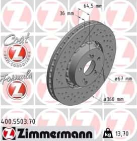 Гальмівний диск Zimmermann 400.5503.70