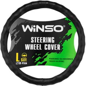 Чехол на руль Winso эко-кожа рельефный с 1 швом цвет черный