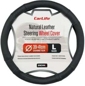 Чехол на руль Carlife SW244 кожа цвет черный