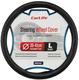 Чехол на руль Carlife SW140 эко-кожа с 1 швом цвет черный