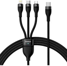 Кабель 3 в 1 Baseus type-C - Apple Lightning - type-C - Micro USB Flash Series II CASS030201 1,5 м