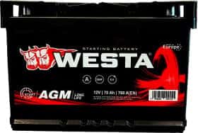 Аккумулятор Westa 6 CT-70-R AGM Start Stop AGM70
