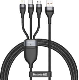 Кабель 3 в 1 Baseus USB - Apple Lightning - type-C - Micro USB Flash Series CA1T3-G1 1,2 м