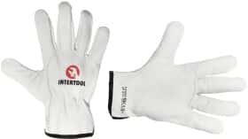 Перчатки рабочие Intertool Driver Style с воловьей кожи белые