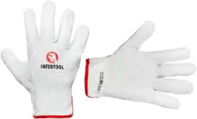 Перчатки рабочие Intertool Driver Style с овечьей кожи белые