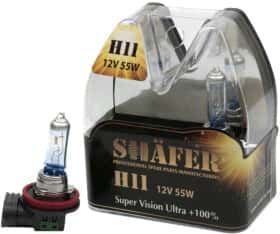 Автолампа Shafer Super Vision Ultra +100% H11 PGJ19-2 55 W прозрачно-голубая SL3011
