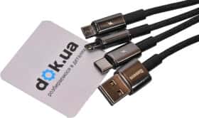 Кабель 3 в 1 Baseus USB - Apple Lightning - type-C - Micro USB Tungsten Gold One-for-three CAMLTWJ-01 1,5 м