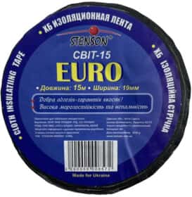 Изолента STENSON CBIT-15 черный ткань 19x15