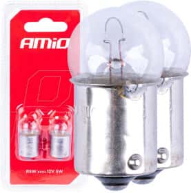 Автолампа Amio R5W BA15s 5 W прозрачная 03349