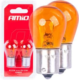 Автолампа Amio Amber PY21W BAU15s 21 W помаранчева 03352