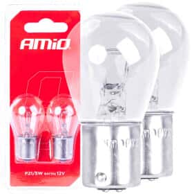 Автолампа Amio P21/5W BAY15d прозрачная 03353