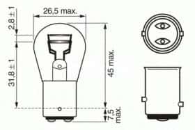 Автолампа Bosch Longlife Daytime P21/5W BAY15d 21 W 1987302282