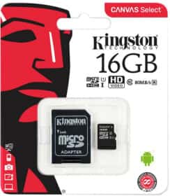 Карта пам’яті Kingston Canvas Select microSDHC 16 ГБ з SD-адаптером